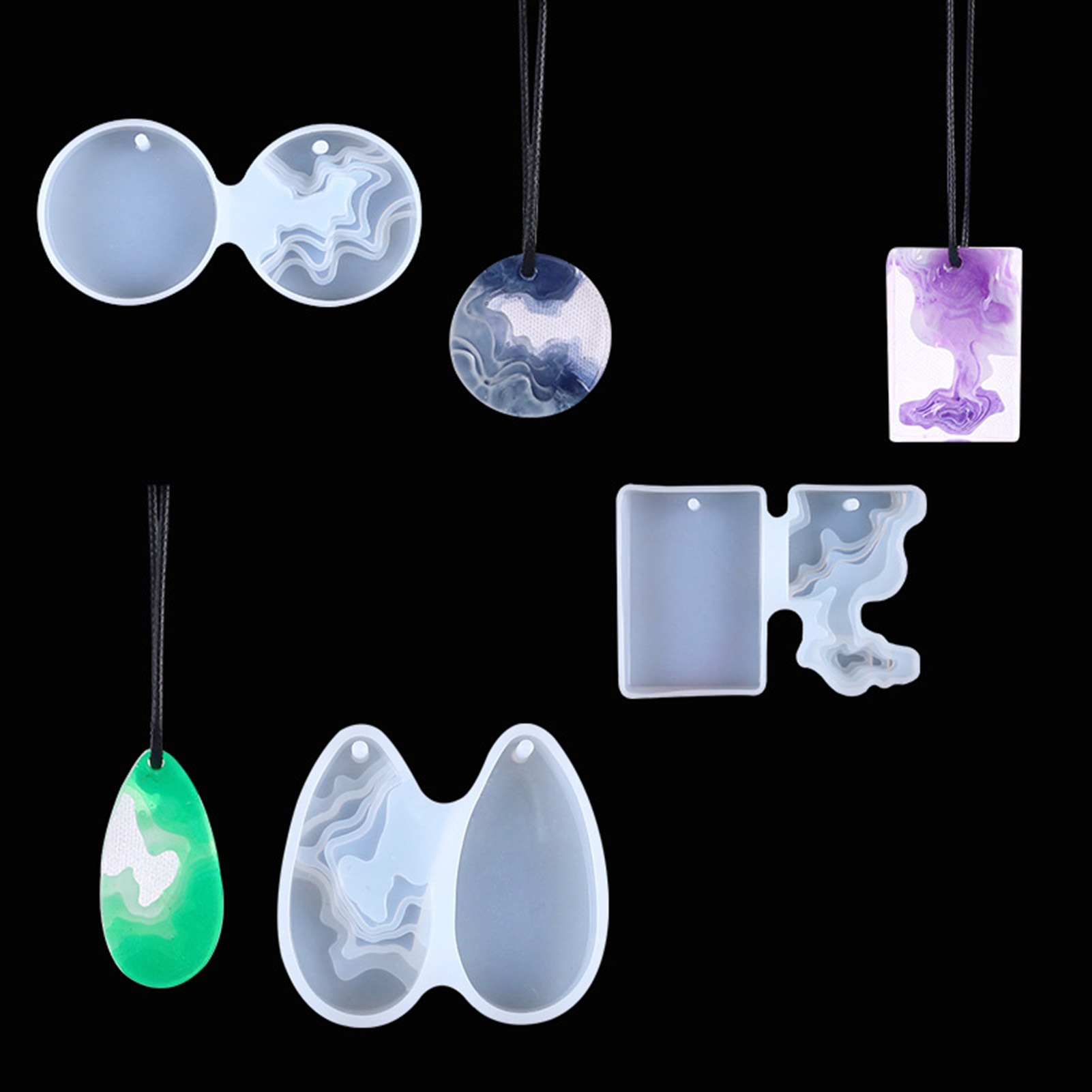 Geode Mold Silicone - Ensemble de 3 moules en silicone