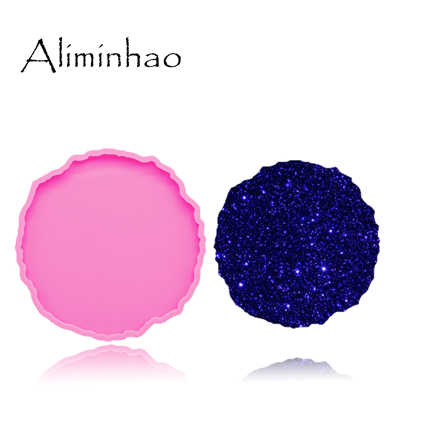 Geode Mold Silicone - DY0278 moules ronds brillants en Silicone