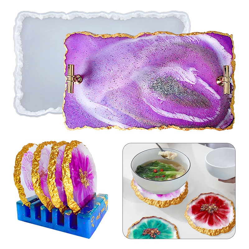 Serving Tray Mold - DM413 Drusy dessous de verre résine