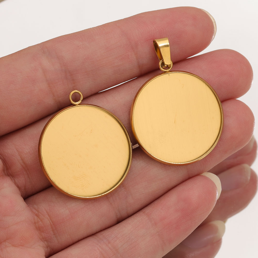 Resin Craft Projects - Pendentifs dorés en acier inoxydable, Base
