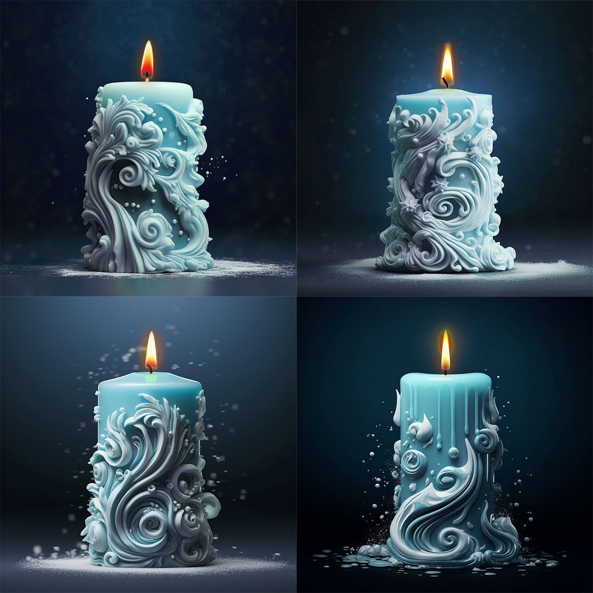 Resin Ocean Wave Mold - Moule à bougie cylindrique en Silicone