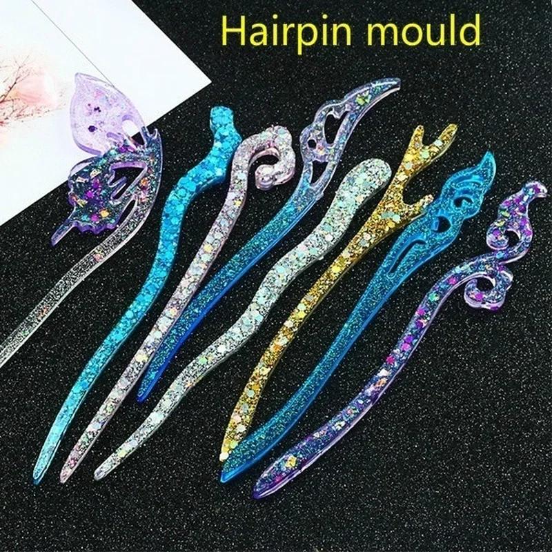 Resin Craft Projects - Épingle à cheveux transparente en Silicone,