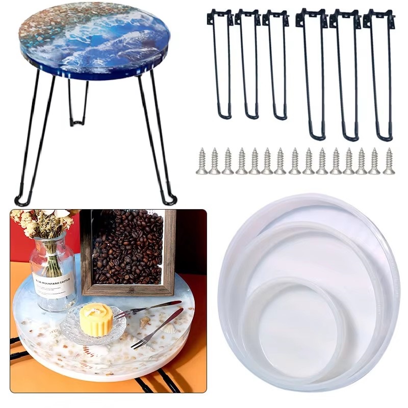 Coaster Mold Round - Grand plateau rond en résine UV,