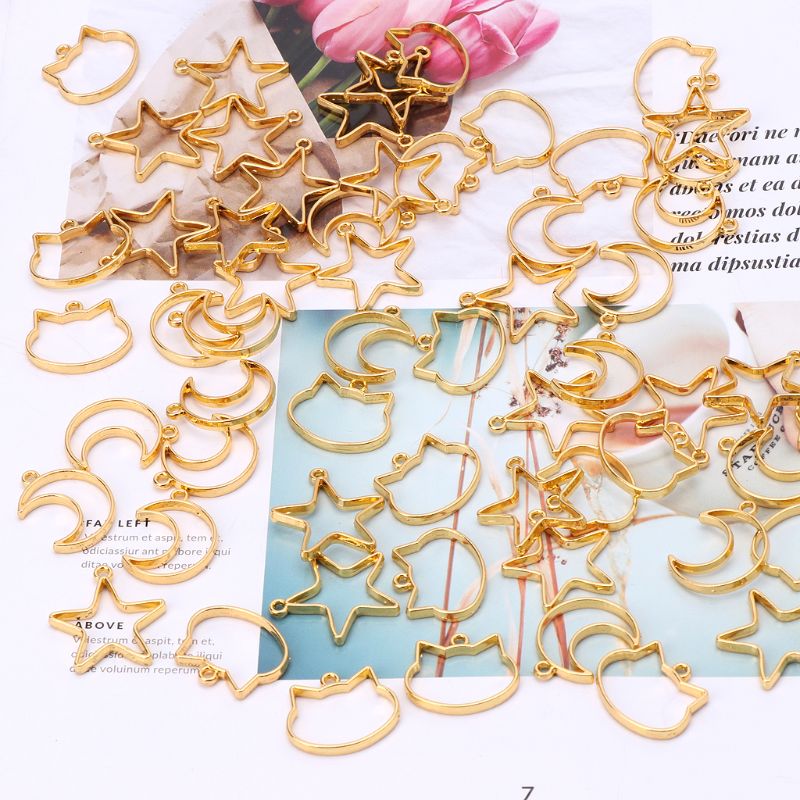 Bezels Set Pendant - Mini pendentif cadre géométrique, artisanat en