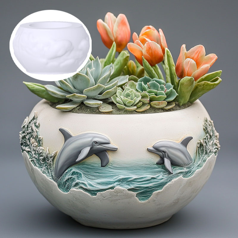 Couple dauphin relief plante s - Resin Ocean Wave Mold avis et prix