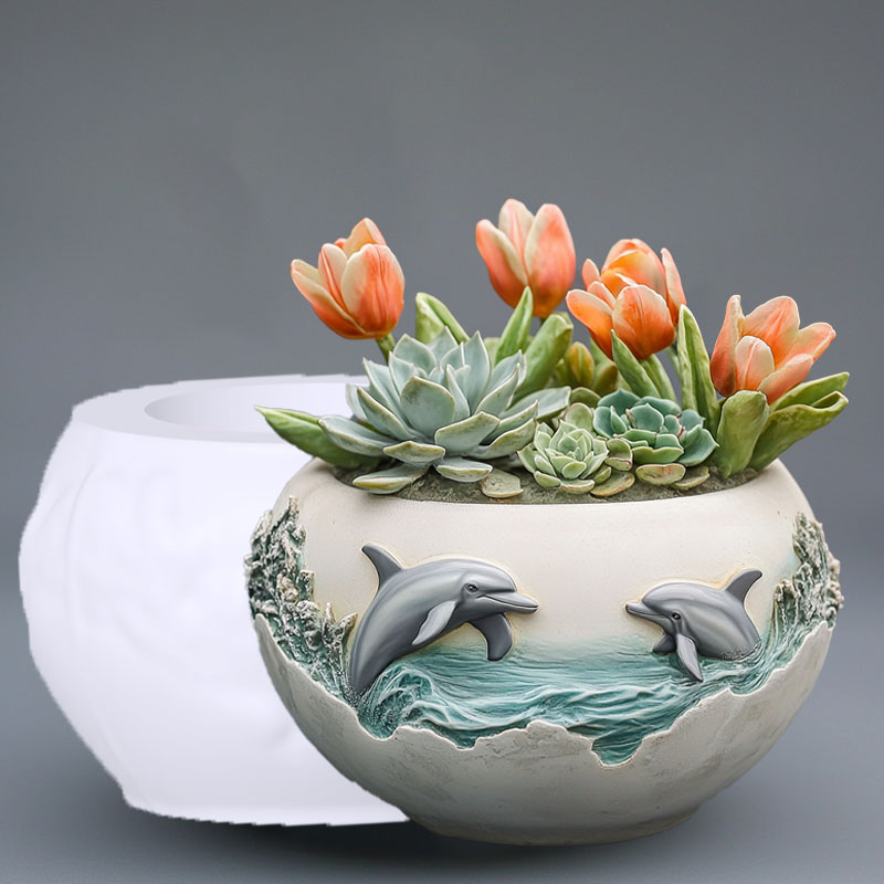 Couple dauphin relief plante s - Resin Ocean Wave Mold avis et prix